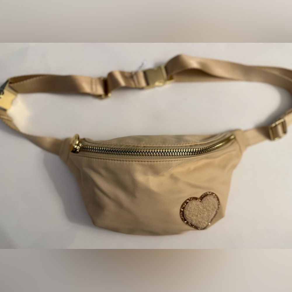 Elegant Tan Stoney Clover Lane Belt Bag with Heart Detail